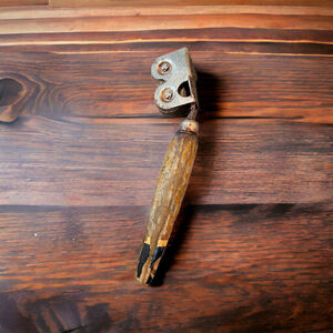 Vintage Rustic A & J Black & Brown Handle Knife Sharpener Retro Kitchen Gadget